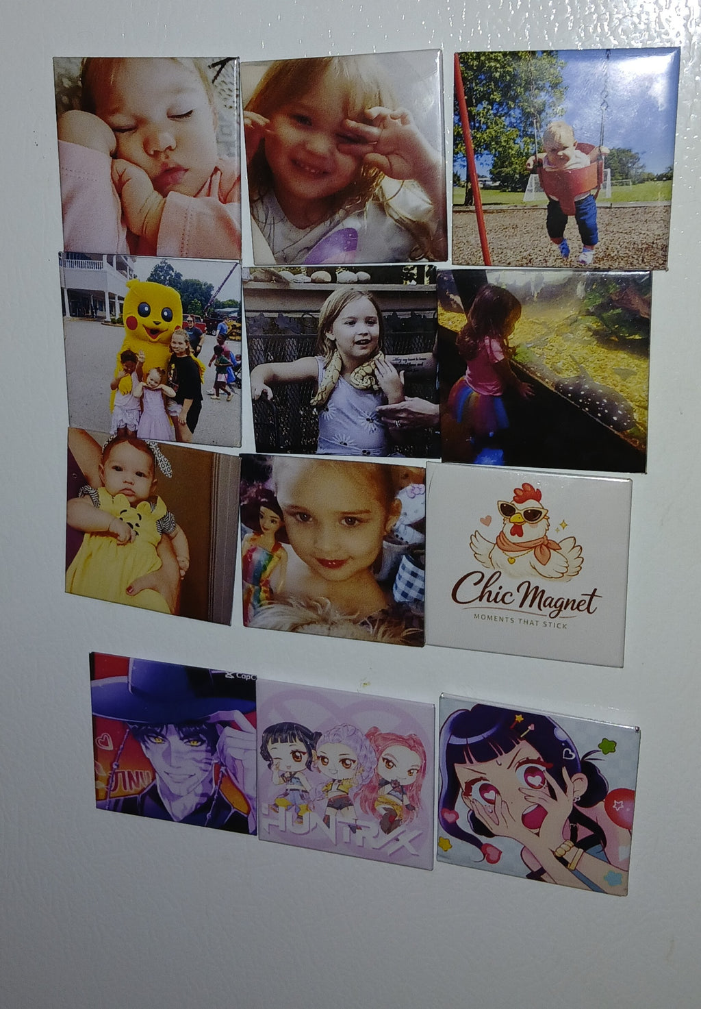 Personalized Photo Magnet Set (9 Pack) – Custom 2x2 Square Button Magnets, Custom Mini Photo Magnets, Photo Magnet Gift Set