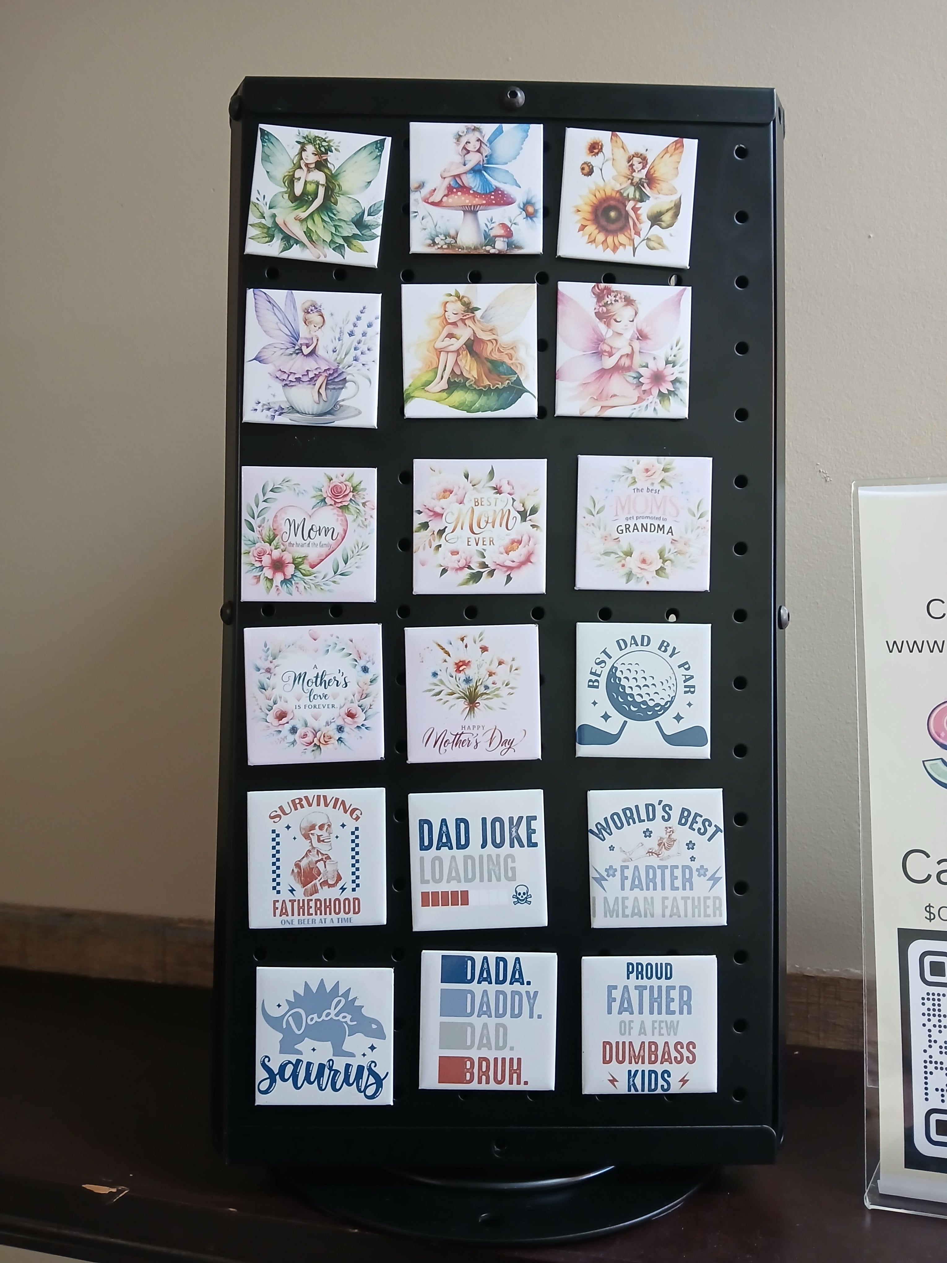 Father’s Day 2x2 Button Magnet Set – Pre‑Designed (Set of 9)