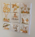 Easter Bunny Magnet Set – 9 Cute 2x2 Spring Fridge Magnets