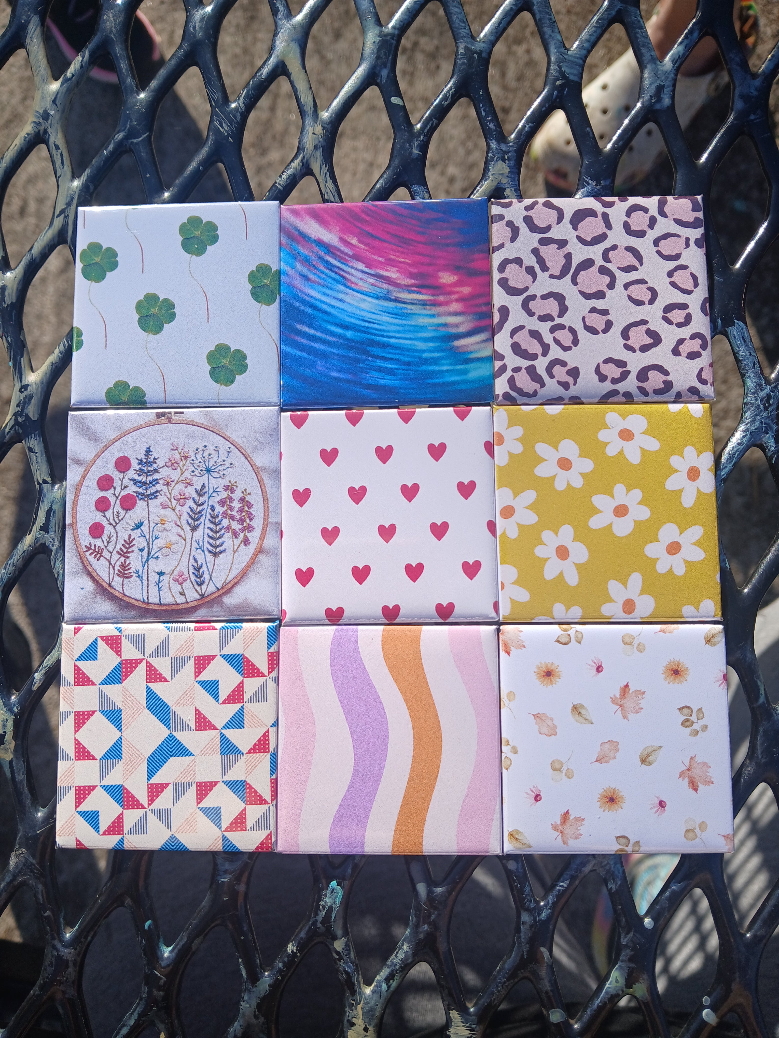 Personalized Photo Magnet Set (9 Pack) – Custom 2x2 Square Button Magnets, Custom Mini Photo Magnets, Photo Magnet Gift Set