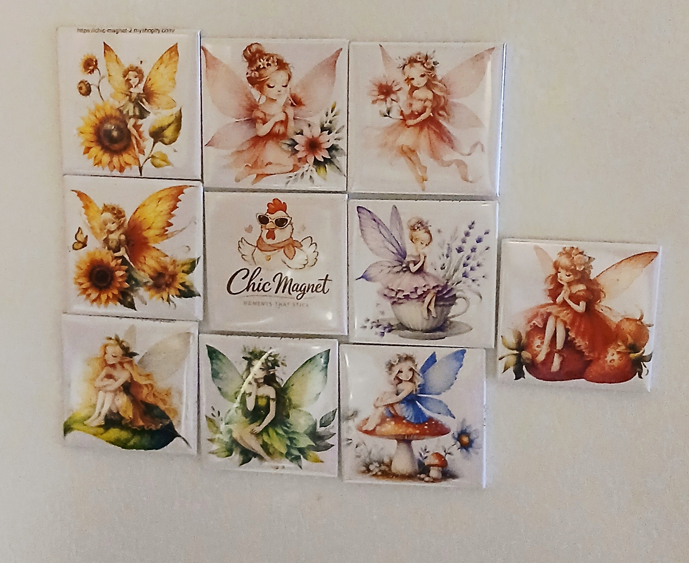 Whimsical Fairy Collection – 9 Aesthetic 2x2 Cottagecore Fairy Magnets